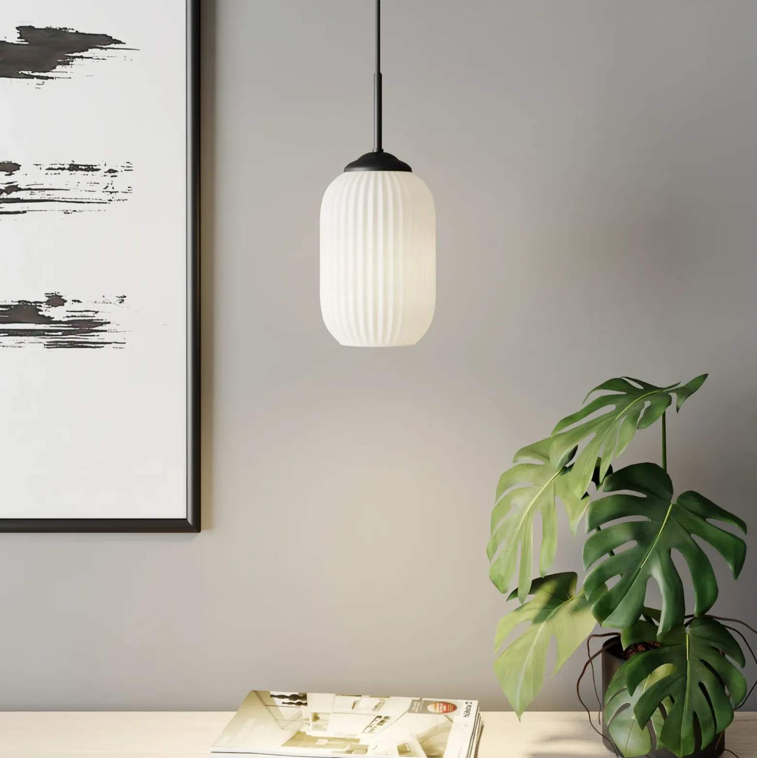Dyberg LARSEN Lámpara colgante de cristal Riflet, Ø 14 cm
