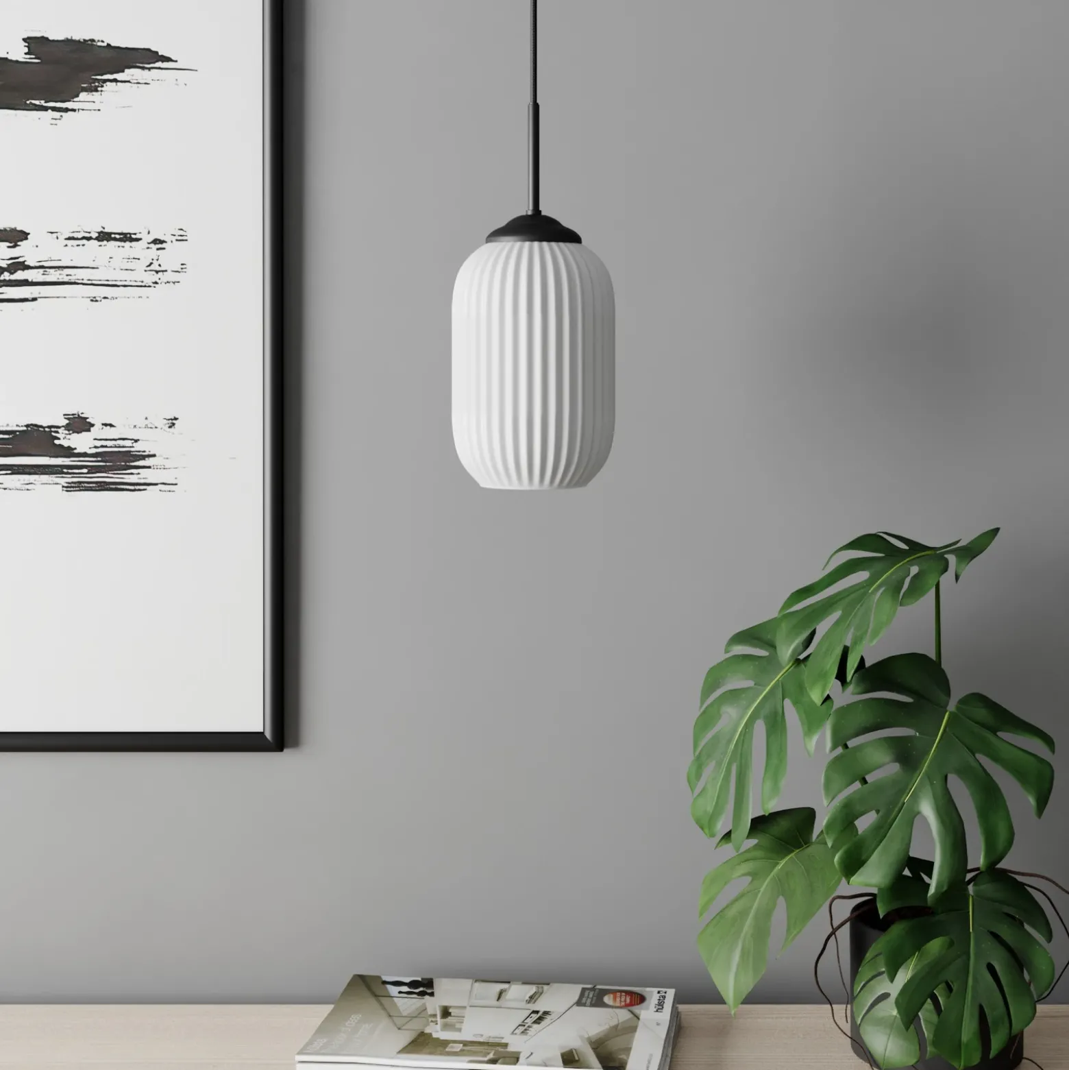 Dyberg LARSEN Lámpara colgante de cristal Riflet, Ø 14 cm