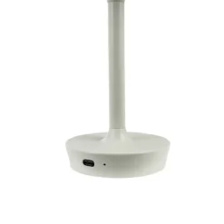 Dyberg Larsen lámpara de mesa LED recargable Flow, crema, altura 25 cm