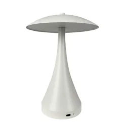 Dyberg Larsen Lámpara de mesa LED recargable Vienna, color crema, altura