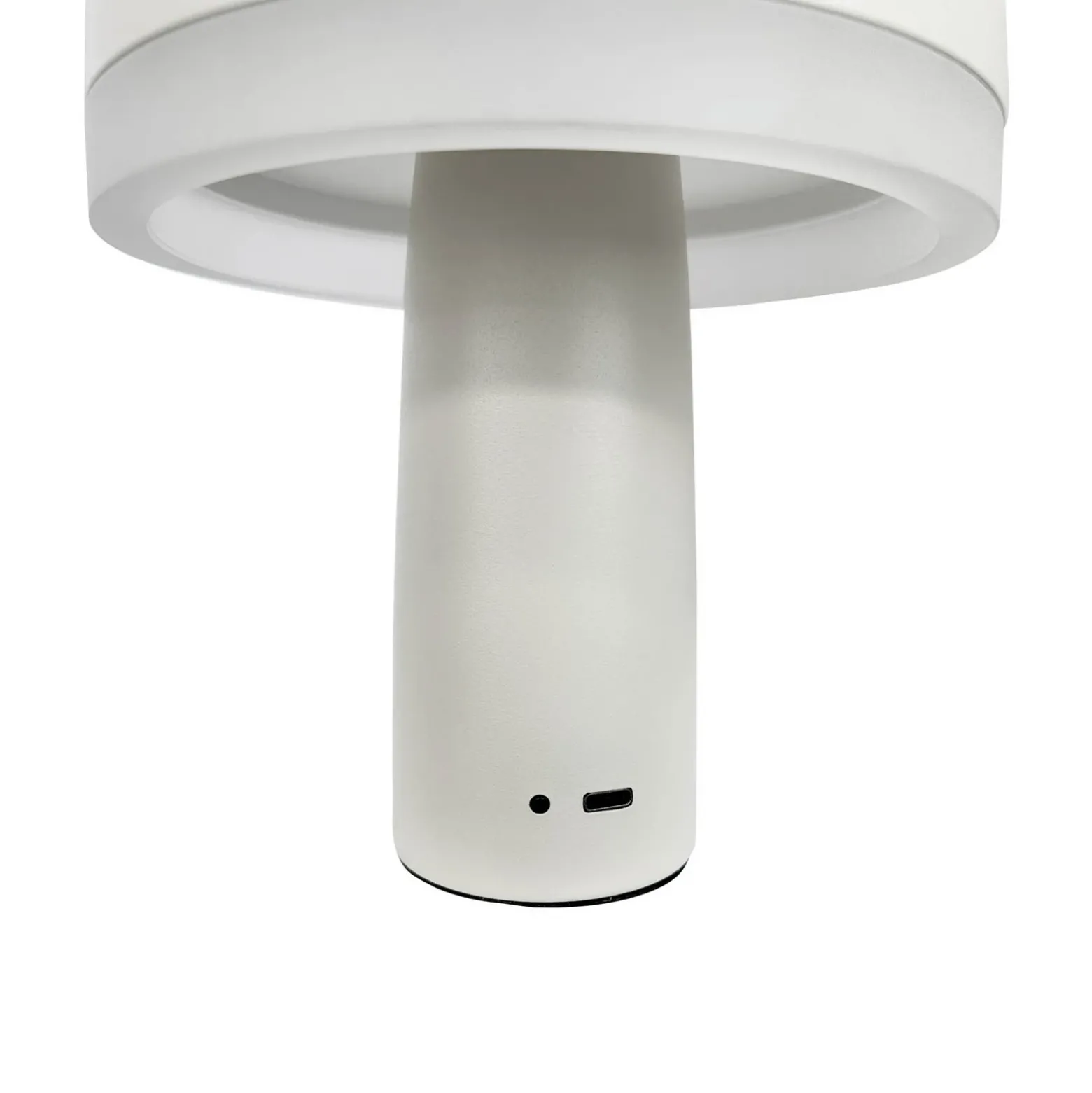 Dyberg Larsen Lámpara de mesa LED recargable Porter, blanca, altura 16 cm