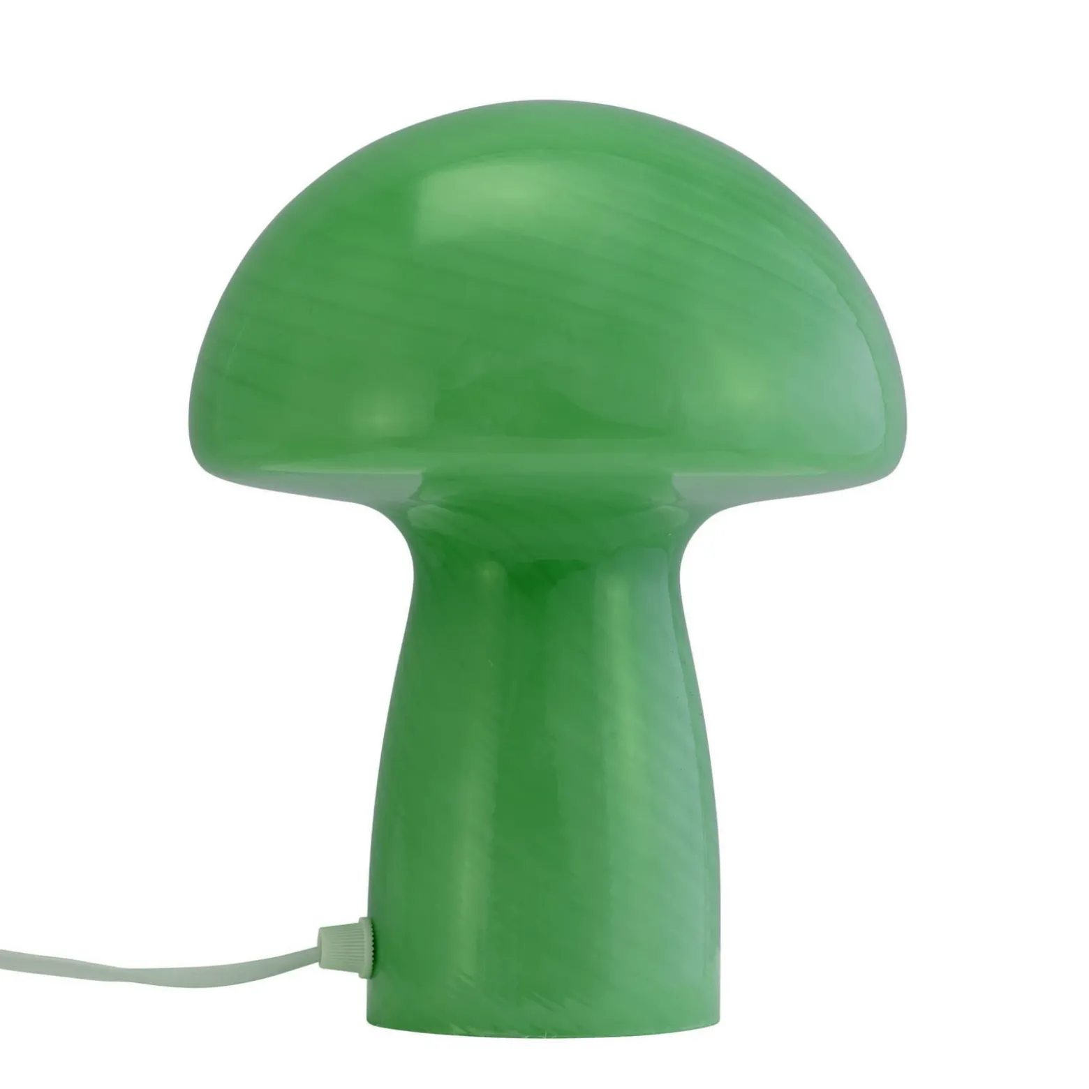 Dyberg Larsen Lámpara de mesa Mushroom, verde, altura 23 cm, cristal