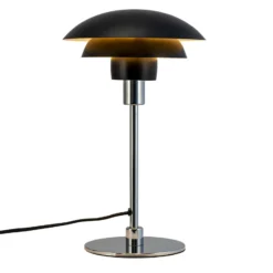 Dyberg Larsen, lámpara de mesa Morph, negra, altura 35 cm, metal