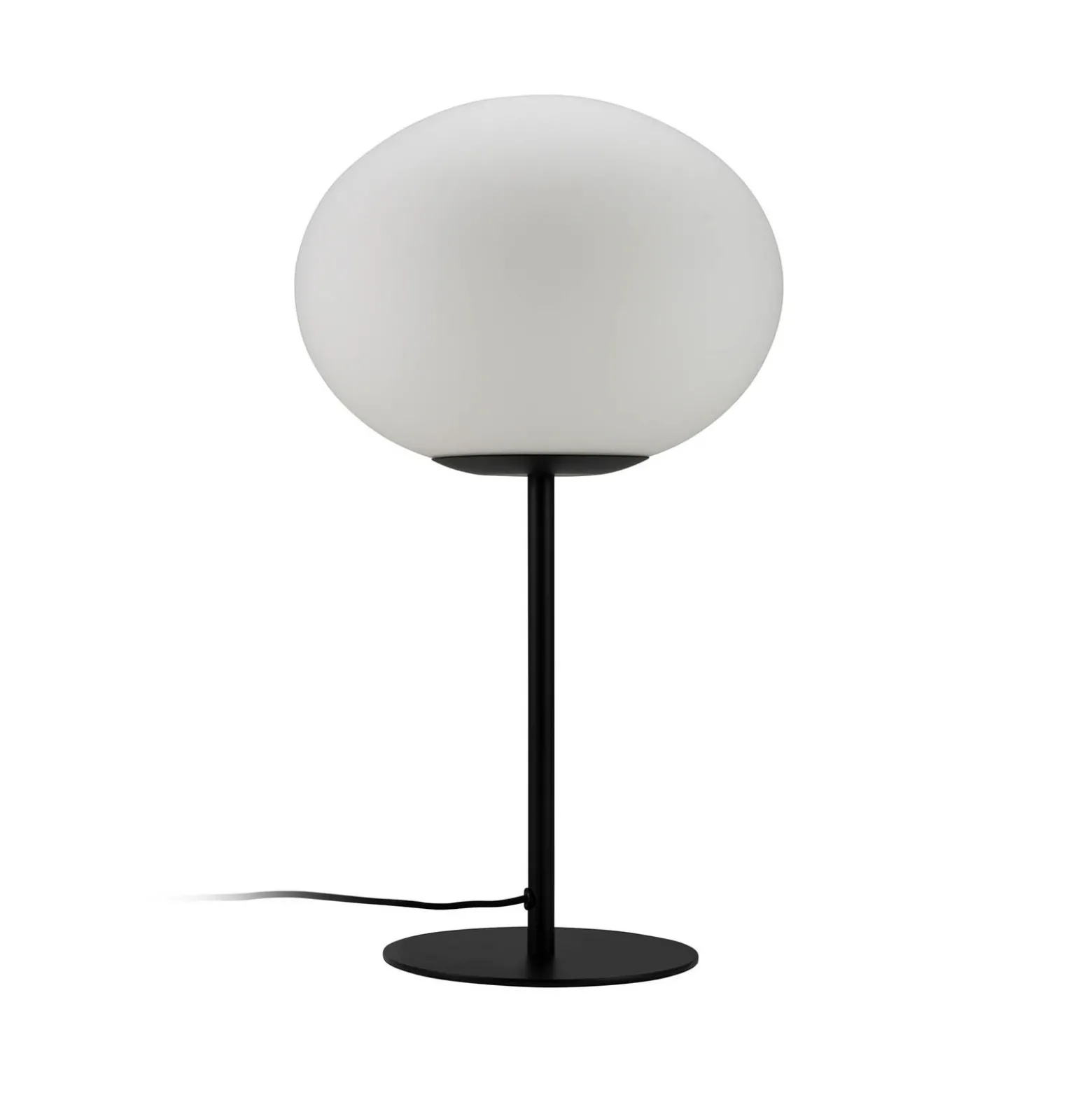 Dyberg Larsen Lámpara de mesa Princess, ópalo/negro, 48,5 cm