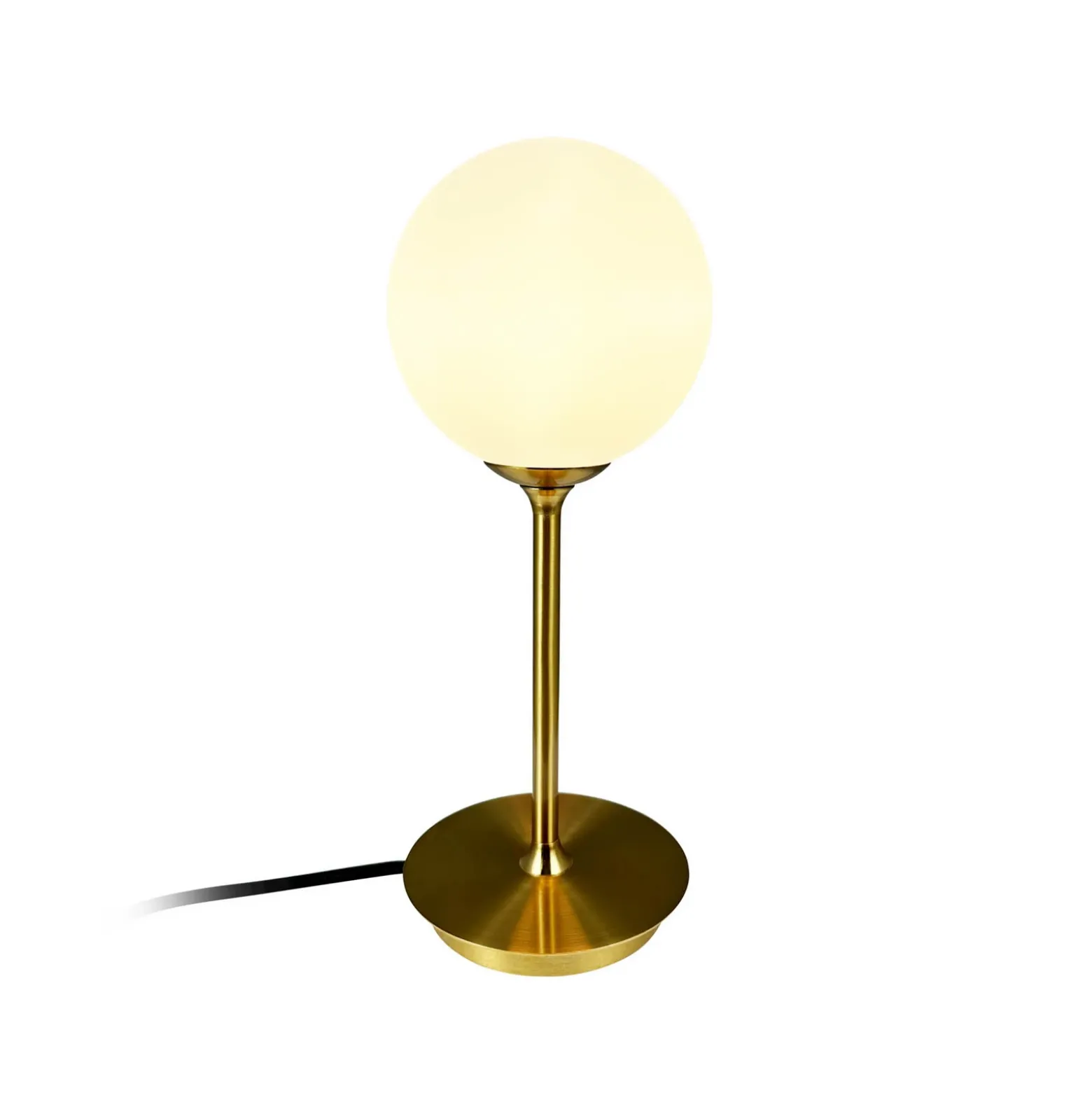 Dyberg Larsen lámpara de mesa Sia, color ópalo/latón, altura 12 cm
