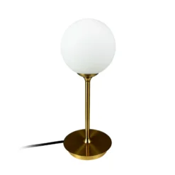 Dyberg Larsen lámpara de mesa Sia, color ópalo/latón, altura 12 cm
