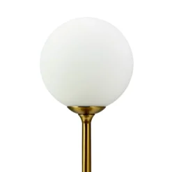 Dyberg Larsen lámpara de mesa Sia, color ópalo/latón, altura 12 cm