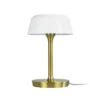 Dyberg Larsen Lámpara de mesa Valencia, blanco/latón, altura 30 cm
