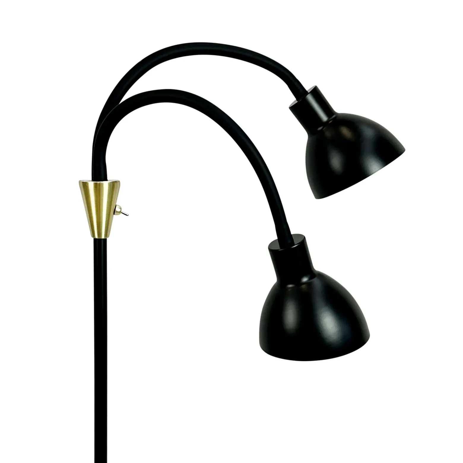 Dyberg Larsen Lámpara de pie Lilje, negro, altura 135 cm, 2 luces.