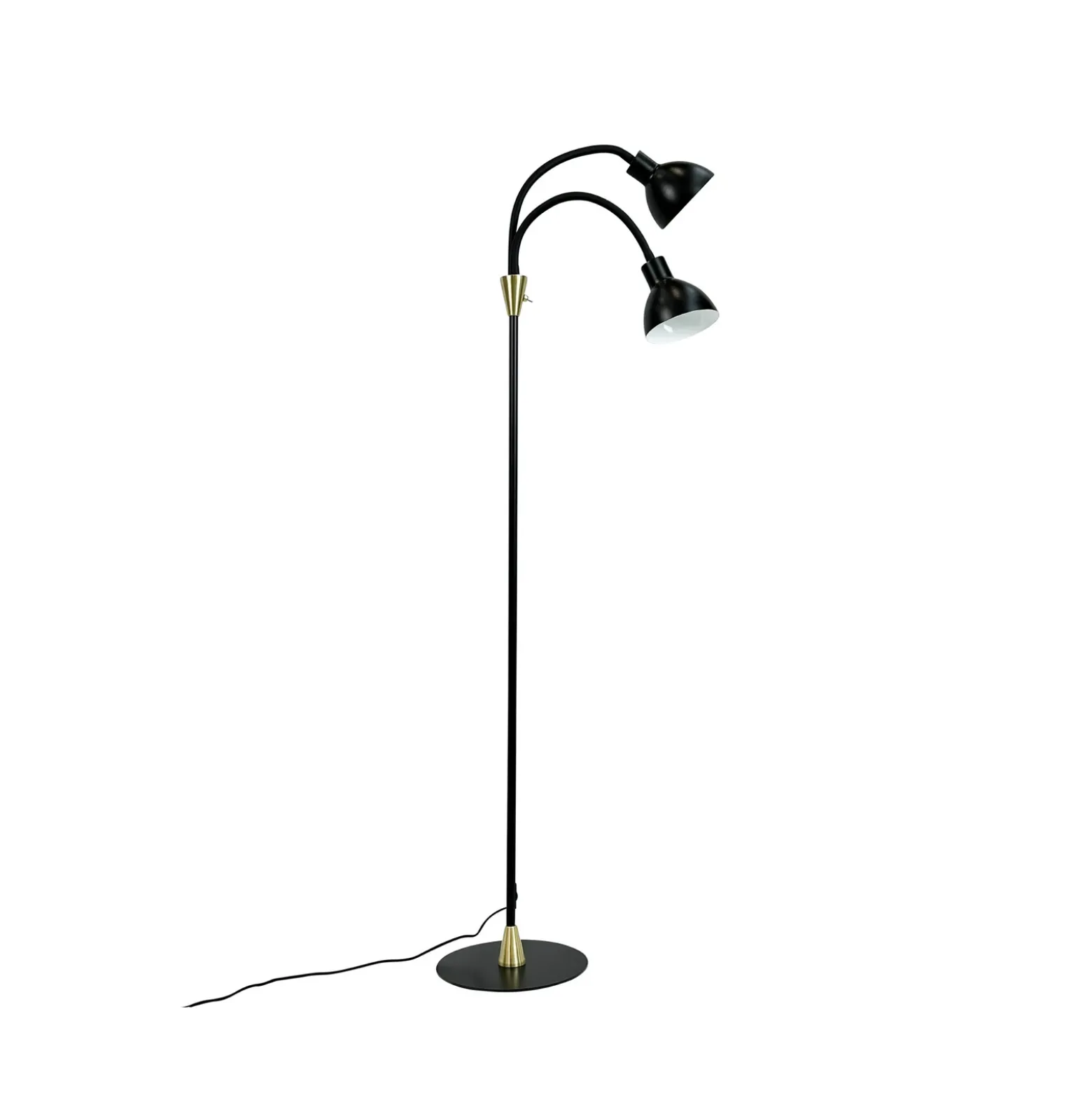 Dyberg Larsen Lámpara de pie Lilje, negro, altura 135 cm, 2 luces.