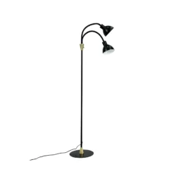 Dyberg Larsen Lámpara de pie Lilje, negro, altura 135 cm, 2 luces.