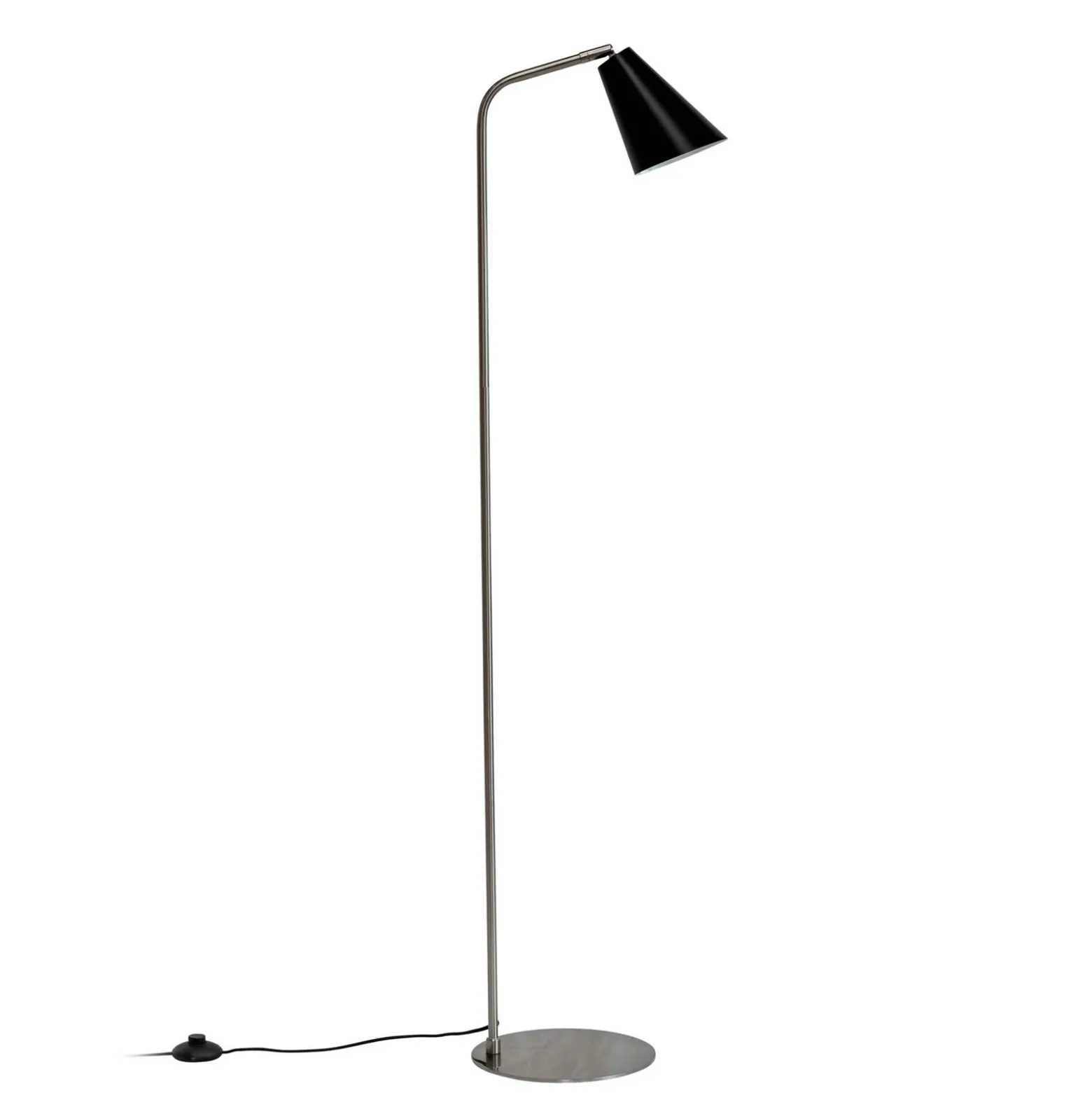 Dyberg Larsen Oswald lámpara de pie, negro/acero, altura 135 cm