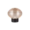 Earl lámpara de mesa LED recargable, negro/ámbar, altura 14,5 cm, cristal
