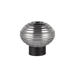 Earl lámpara de mesa LED recargable, negro/humo, altura 14,5 cm, cristal