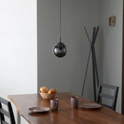 Efe 2155 lámpara colgante, pantalla de cristal ahumado, Ø15cm