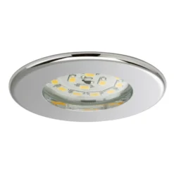Eficiente foco empotrado LED Nikas IP44, cromo