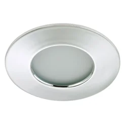 Eficiente foco empotrado LED Nikas IP44, cromo