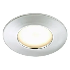 Eficiente foco empotrado LED Nikas IP44, cromo