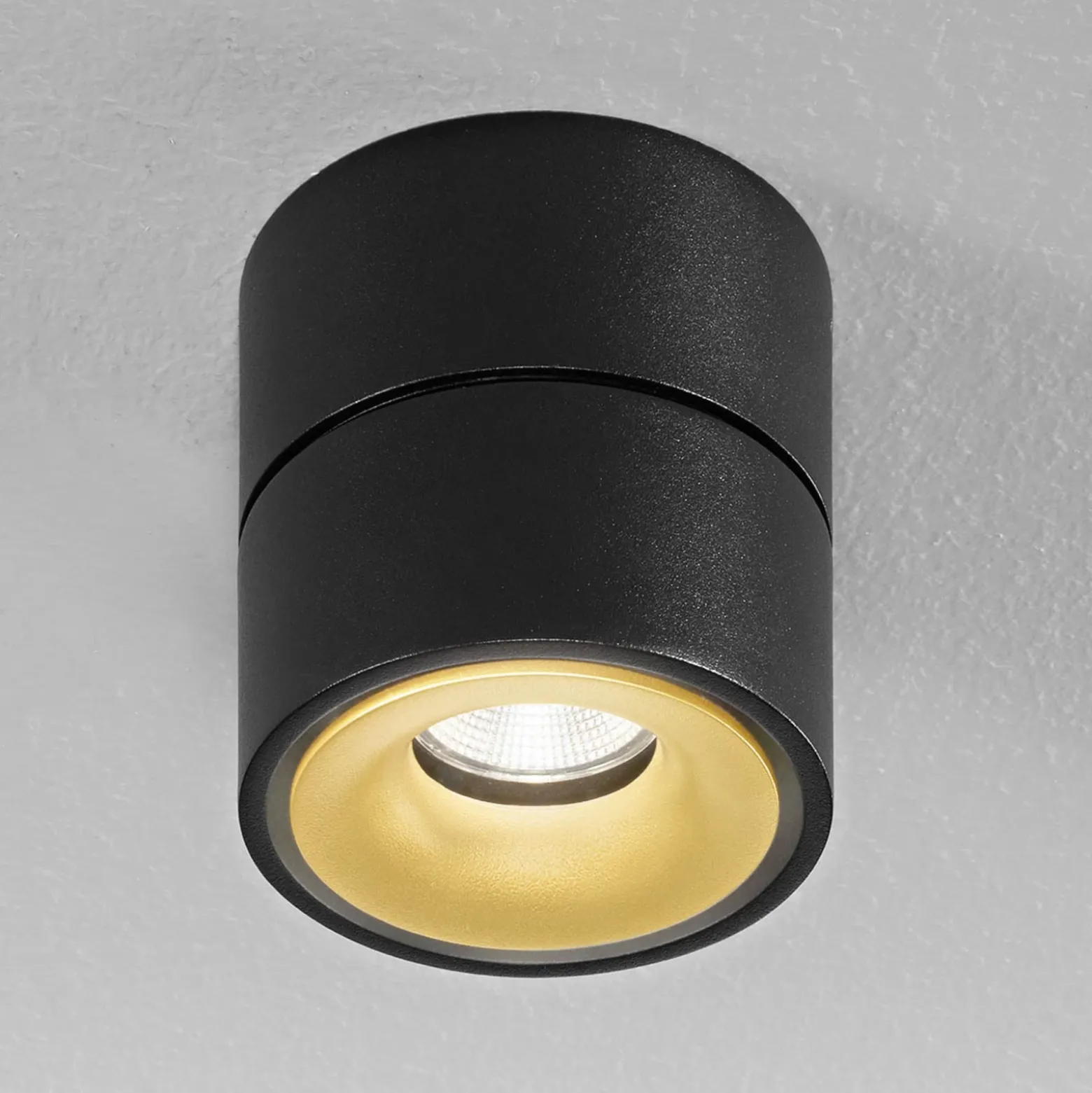 Egger DLS Downlight LED Clippo S, negro-dorado