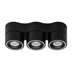Egger DLS Foco LED, Clippo Trio, negro, atenuable