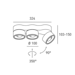 Egger DLS Foco LED Clippo Trio, blanco, atenuable por DALI