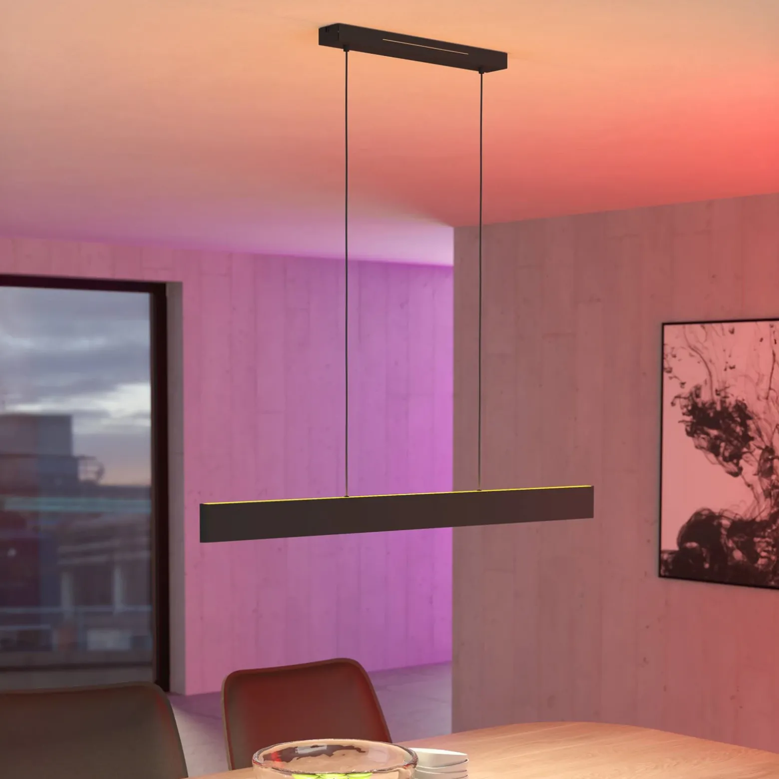 EGLO connect lámpara colgante LED Andreas-Z, negro, acero