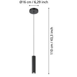 EGLO connect lámpara colgante LED Balamorta-Z, 1 luz, negro