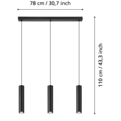 EGLO connect lámpara colgante LED Balamorta-Z, 3 luces, negro