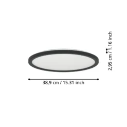 EGLO connect lámpara LED de techo Rovito-Z, negro, Ø 39 cm