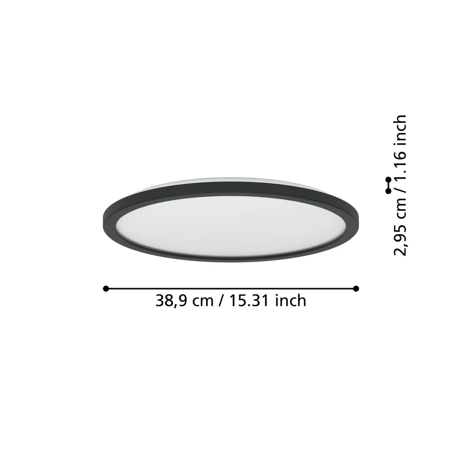 EGLO connect lámpara LED de techo Rovito-Z, negro, Ø 39 cm