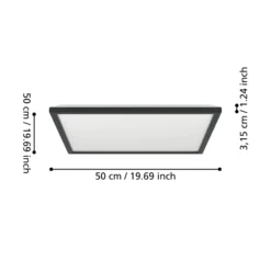 EGLO connect lámpara LED de techo Rovito-Z, negro, 50 x 50 cm