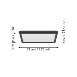EGLO connect lámpara LED de techo Rovito-Z, negro, 29 x 29 cm