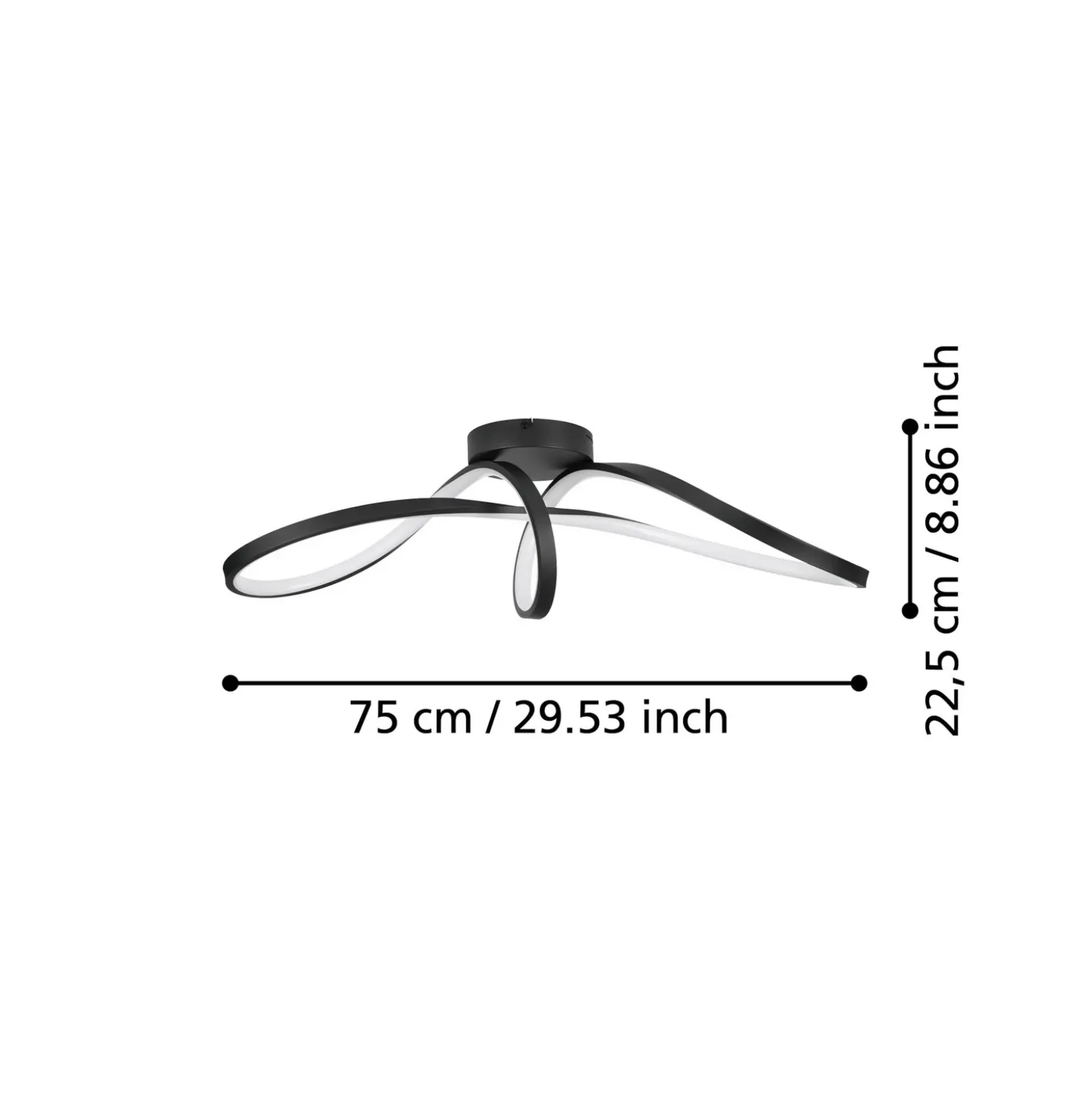 EGLO connect plafón LED Calarossa-Z, negro, aluminio