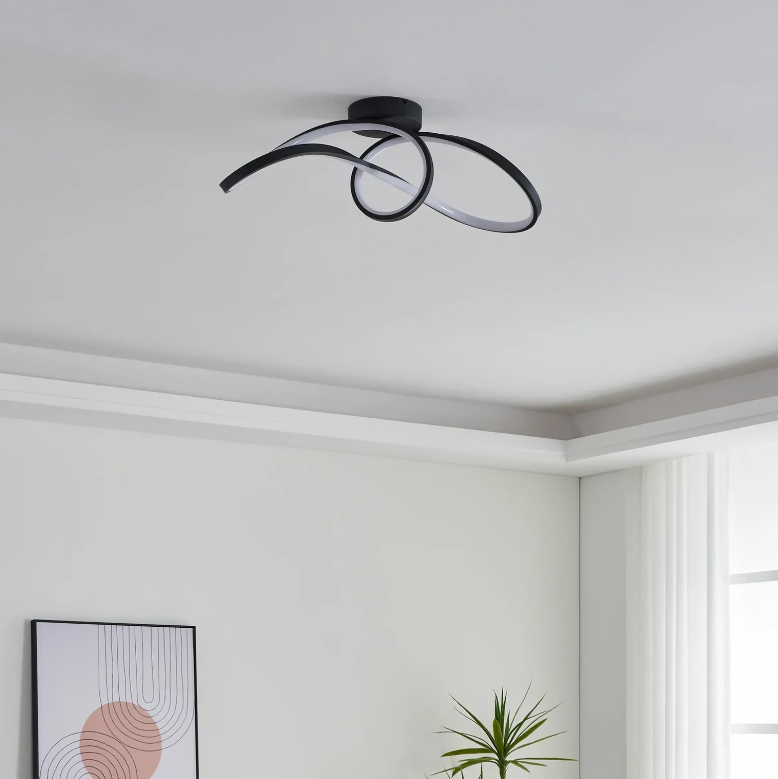 EGLO connect plafón LED Calarossa-Z, negro, aluminio