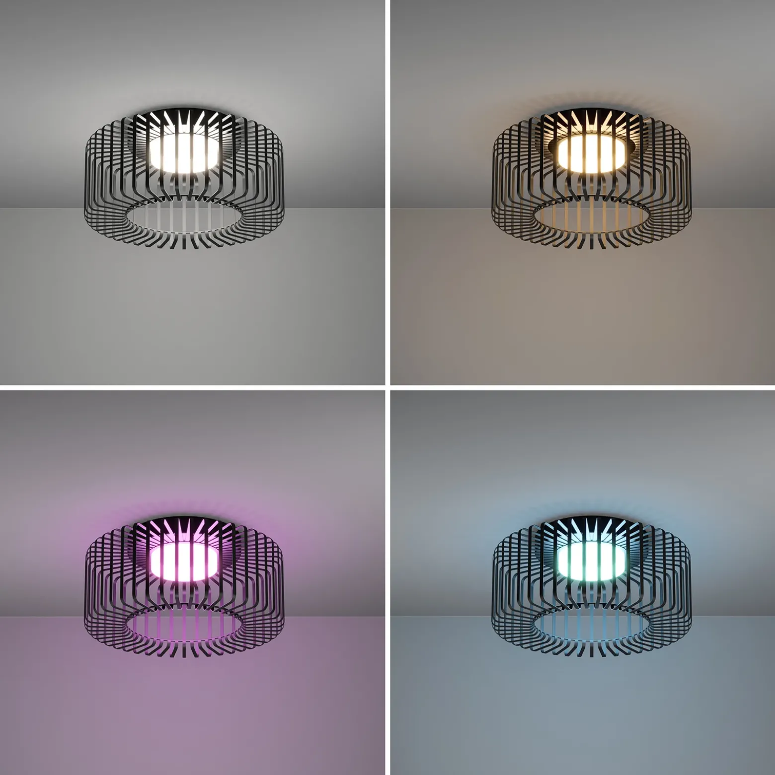 EGLO connect plafón LED Ginestrone-Z, negro, aluminio