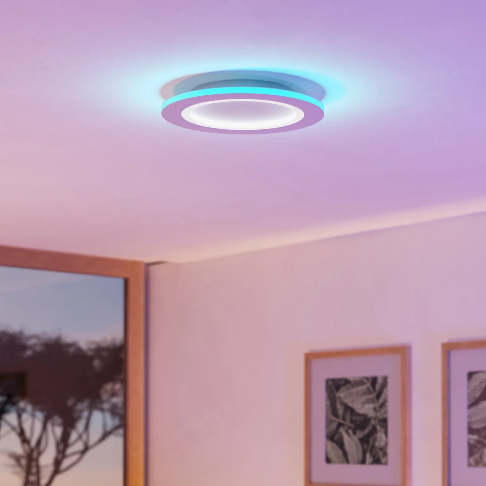 EGLO connect plafón LED Padrogiano-Z, Ø 60 cm, blanco