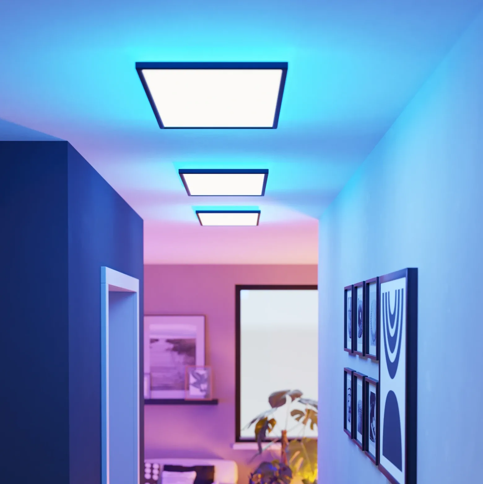 EGLO connect plafón LED Rovito-Z, negro, 57 x 30 cm