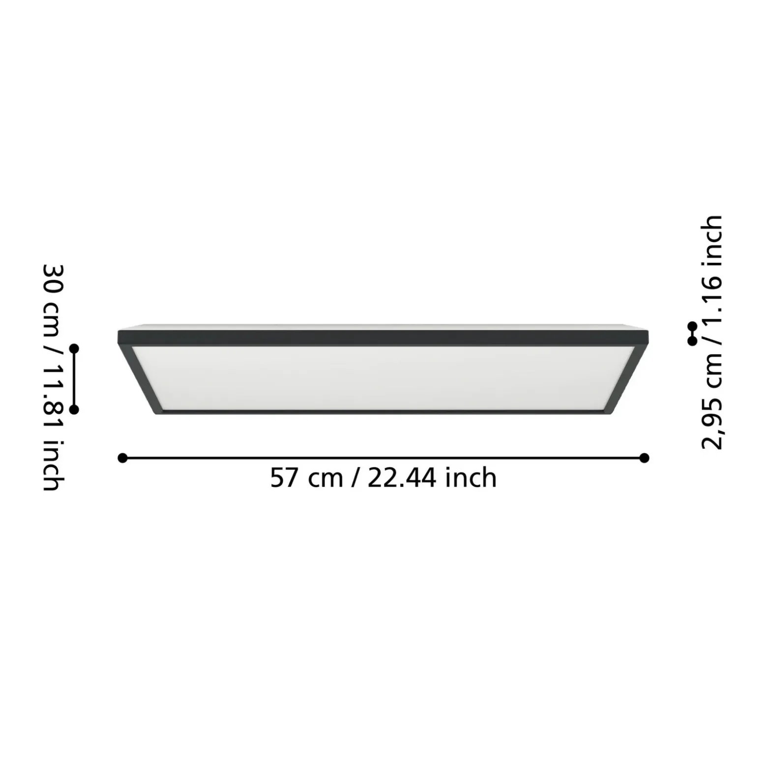 EGLO connect plafón LED Rovito-Z, negro, 57 x 30 cm