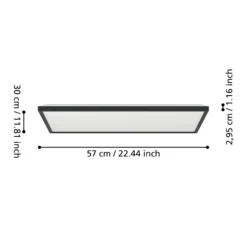EGLO connect plafón LED Rovito-Z, negro, 57 x 30 cm