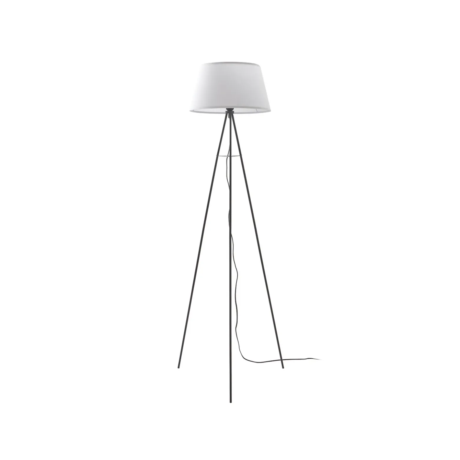 ELC Elsika lámpara de pie, pantalla de tela, blanco