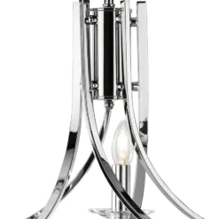 Elegante lámpara colgante Ascona, 5 brazos, cromo