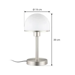 Elegante lámpara de mesa Jolie pantalla de vidrio