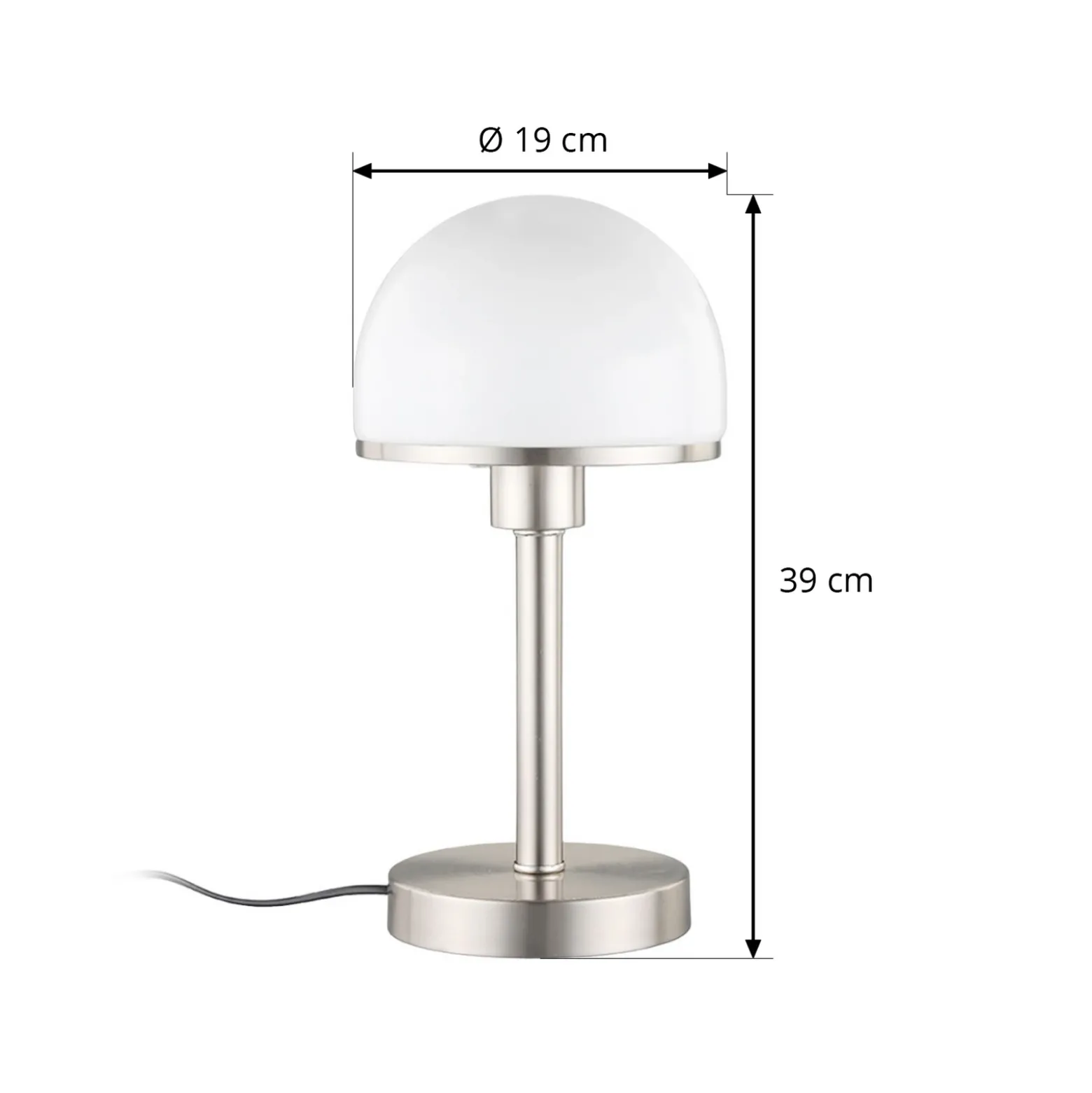 Elegante lámpara de mesa Jolie pantalla de vidrio