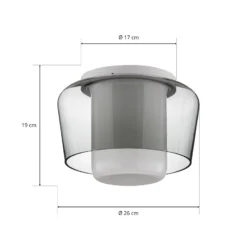 Elegante lámpara de techo Canio con cristal doble