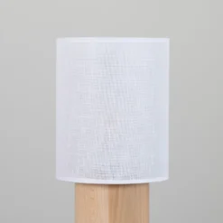 Envostar Asolita lámpara de mesa base de madera pantalla blanca