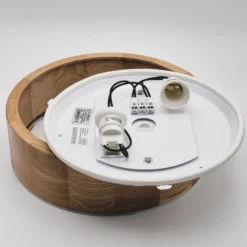 Envostar Caspian plafón, Ø 27 cm, IP54, roble