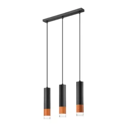 Envostar Fida lámpara colgante, 3 luces, negro