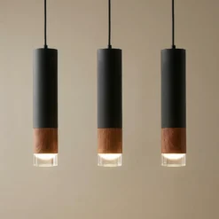 Envostar Fida lámpara colgante, 3 luces, negro