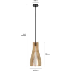Envostar Lámpara colgante Furn, contrachapado de abedul, 1 luz