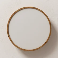 Envostar plafón Kerio, Ø 47 cm, madera de roble natural